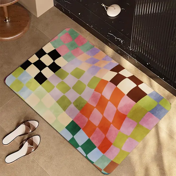 Tapis à motif de diamant coloré