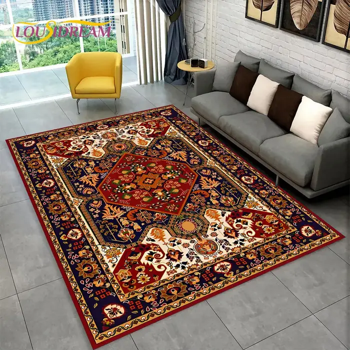 Grand tapis bohème persan de dinde