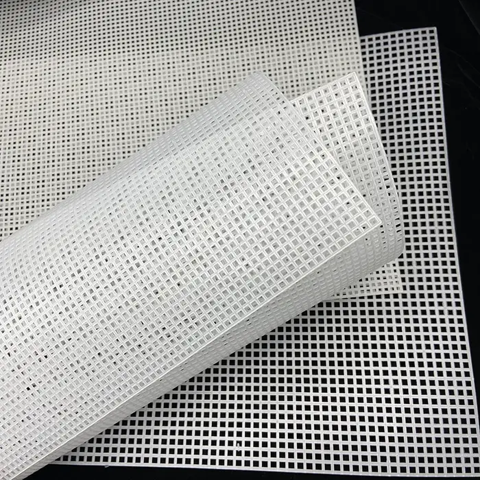 Crochet de fil de tapis de sac en tissu de maille en plastique