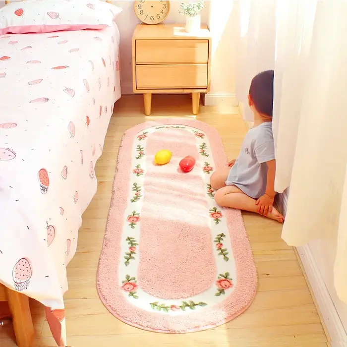Adorable Tapis Rose pour Chambre à Coucher