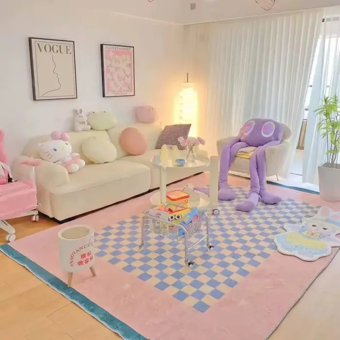 Tapis de frêne simple pour chambre à coucher de fille