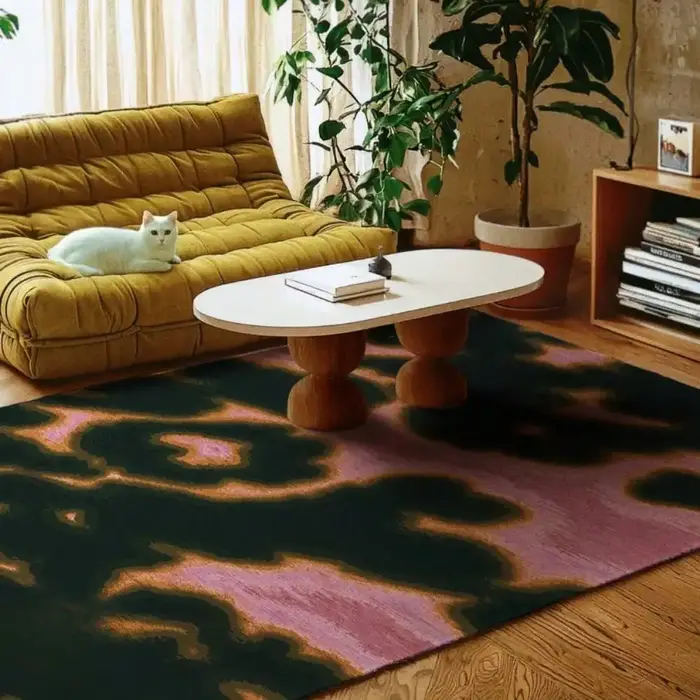 Tapis imprimé Animal rose vert