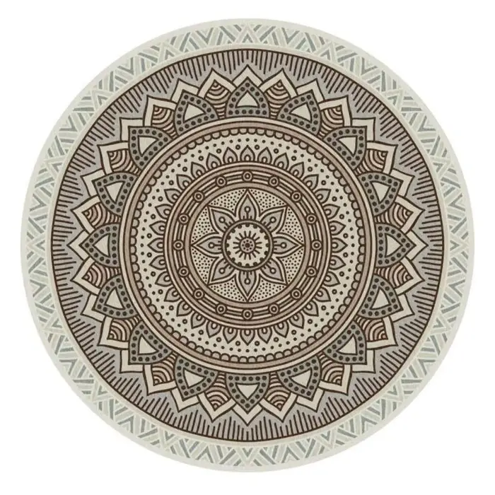 Tapis rond en Imitation laine, bohémien, en Fiber Polyester douce, pour décoration salon chambre à c