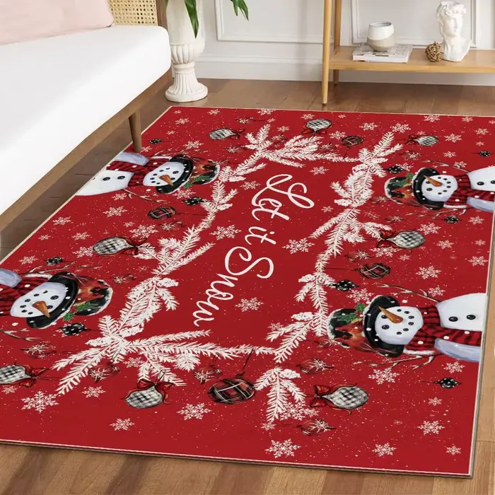 Tapis bonhomme de neige de noël pour salon