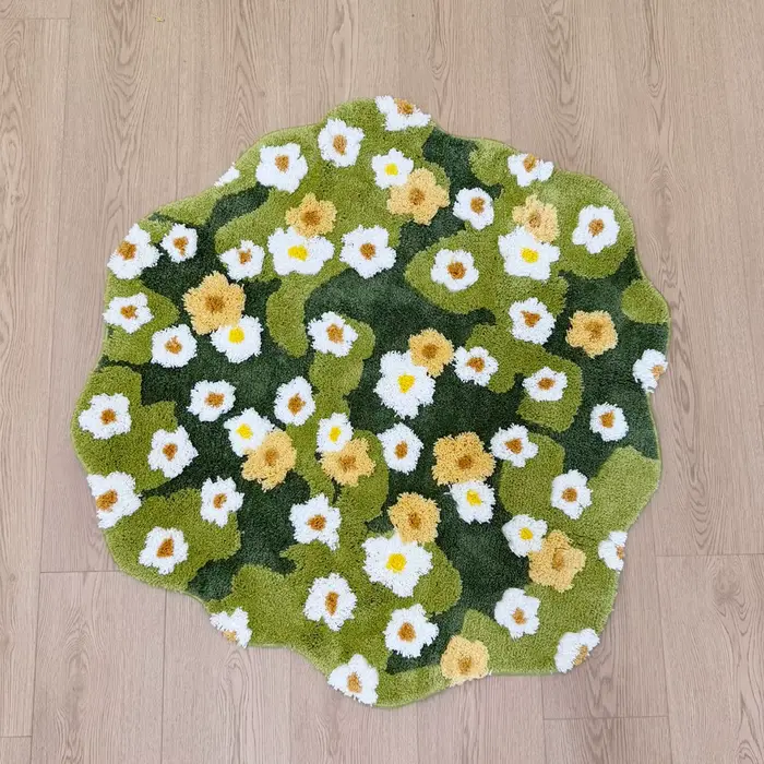 Tapis à poils longs Green Meadow Daisy