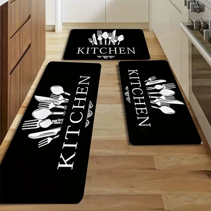 Tapis de sol noir pour cuisine