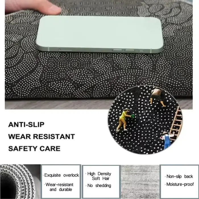 Tapis de sol antidérapant style zen avec motif de poisson Koi traditionnel et fleur de lotus