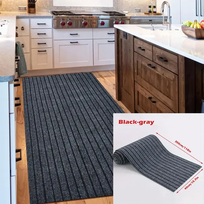 Tapis de cuisine rayé uni DIY 40 cm × 3 m