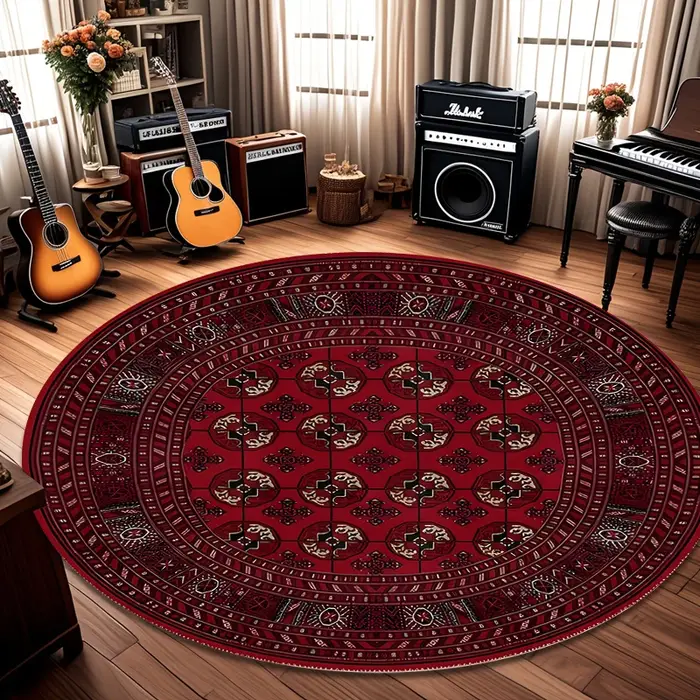 Tapis rond ethnique persan rétro moderne et simple