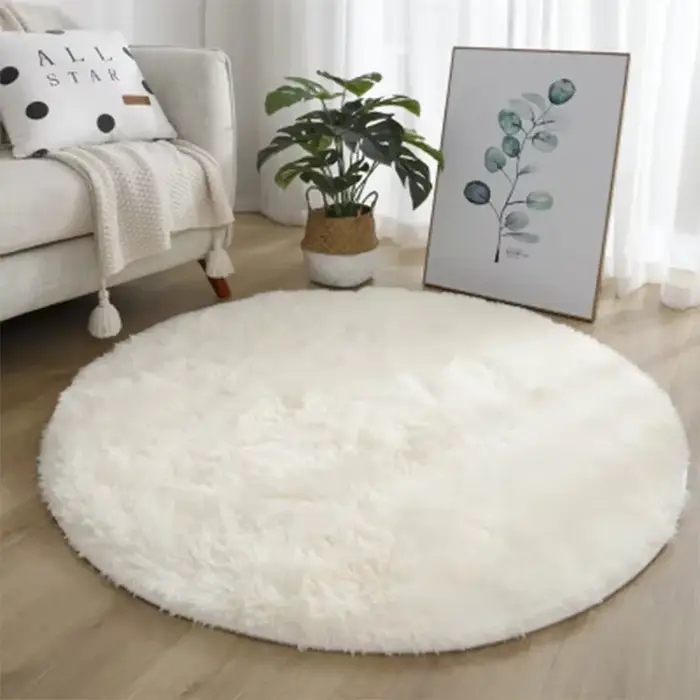 Tapis rond en peluche Super doux