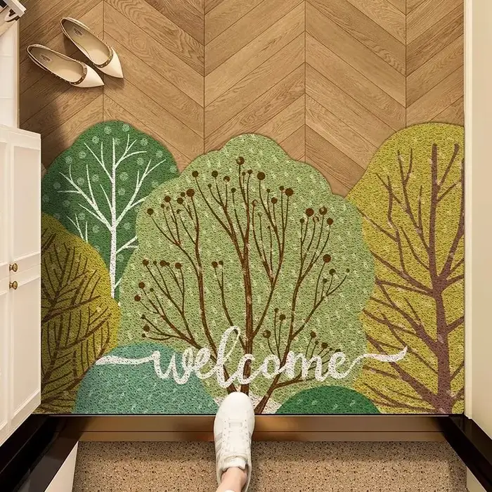 VIKAMA – tapis de sol antidérapant en soie, cercle d'entrée, grattage de la saleté, tapis de pied dé