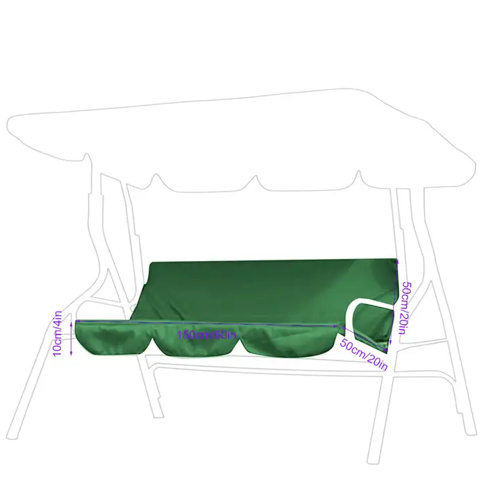 Housse de coussin de balançoire de cour à 3 places