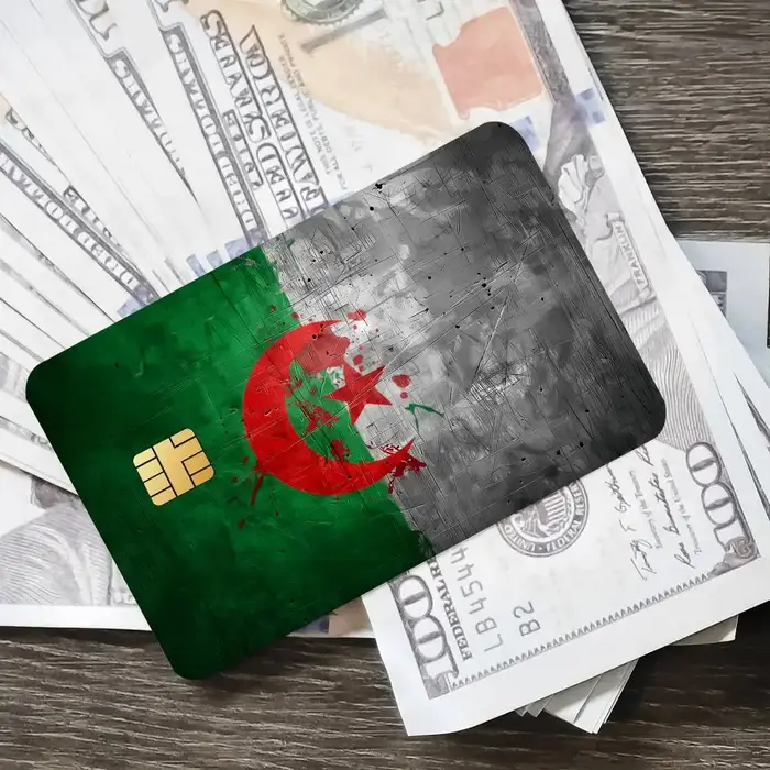 Autocollants de protection pour cartes bancaires et de transport en forme de drapeau de l'Algérie