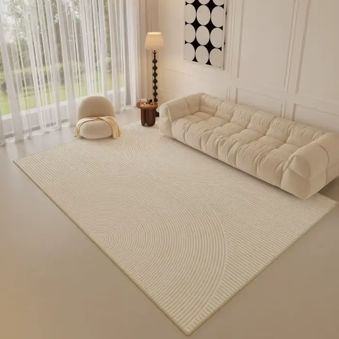 Tapis de salon minimaliste de luxe, couleur crème, grande surface, pour canapé, chambre à coucher, d