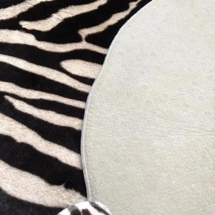 Muzzi-Tapis imprimé zèbre, Pv Velvet 216.239., Tapis en cuir, Peaux d'animaux, Forme naturelle, Décoration, Tapis en fausse fourrure, 130x180