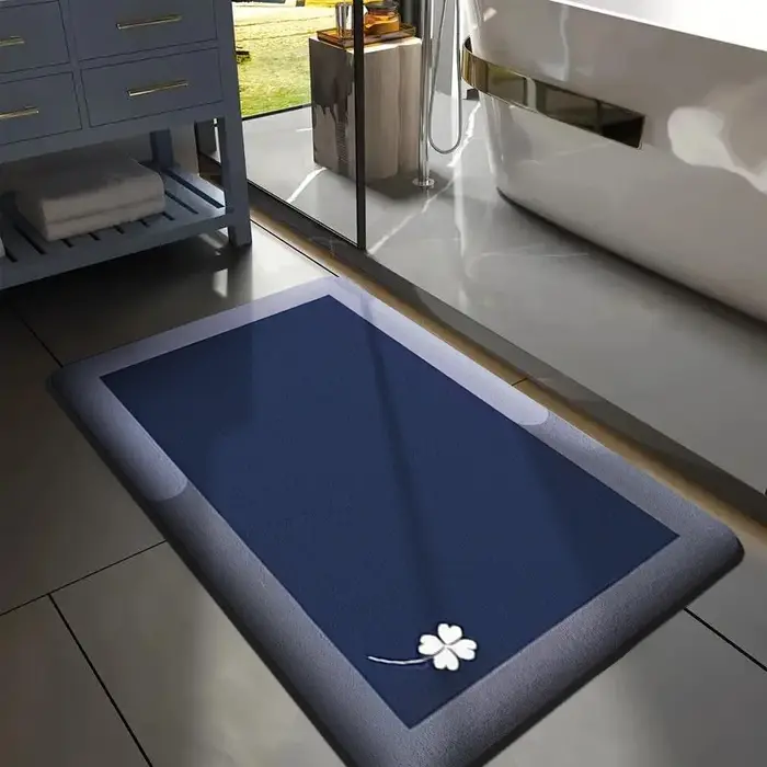 Tapis de sol de salle de bain absorbant épais en flanelle
