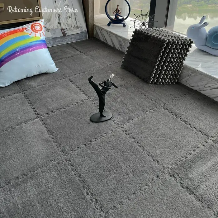 Lea-Tapis en peluche souple pour enfants, tapis de puzzle en polymères, virus chauds, carreaux d'exe