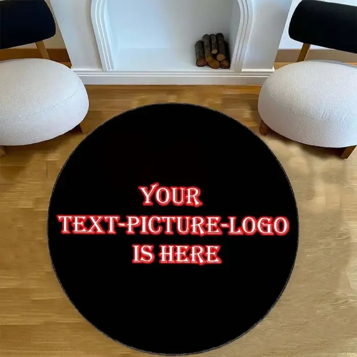 Tapis anti-aldes circulaire personnalisé avec logo pour la maison