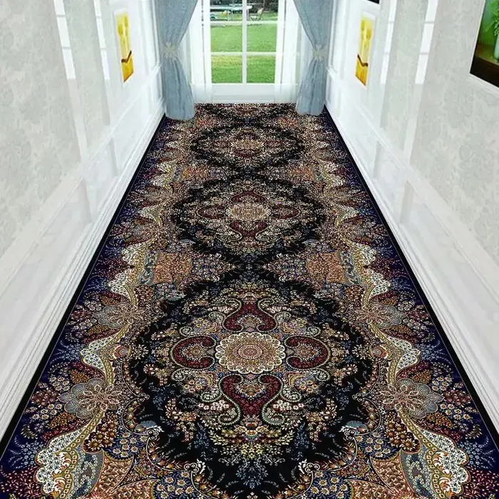 Tapis de couloir Long antidérapant de luxe rétro persan, exquis, pliable, non pelucheux, facile à ne