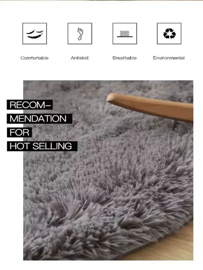 Tapis rond en peluche pour salon