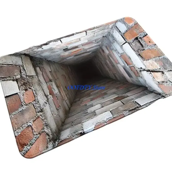 Tapis porte d'entrée absorbant 367A avec conception d'illusion d'optique 3D antidérapante pour sécurité
