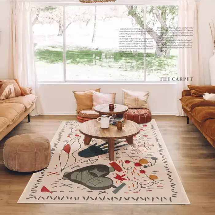 Tapis en polyester pour salon