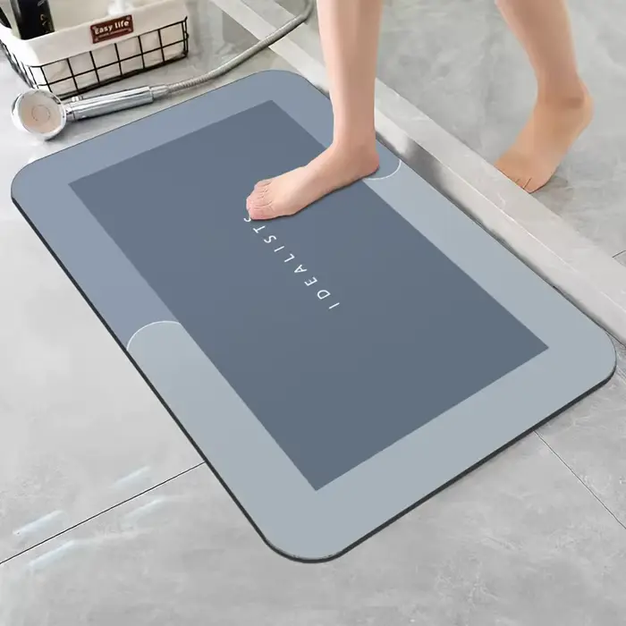 Tapis de bain terre de diatomées, Super absorbant, antidérapant, séchage rapide, doux, pour salle de