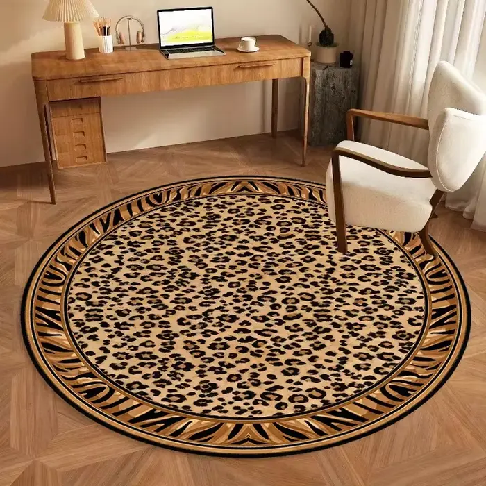 Tapis d'extérieur rond au Design Mandala bohème