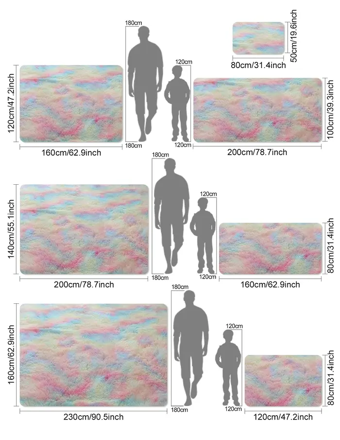 Tapis pour enfants fille arc-en-ciel couleurs
