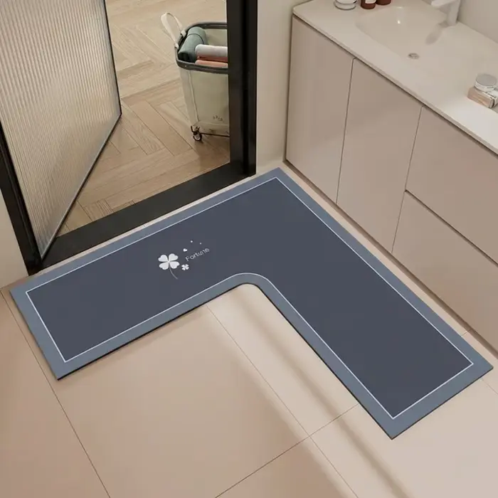 Tapis de cuisine en forme de L, absorbant l'eau, lavable, résistant à l'huile et aux taches, tapis d