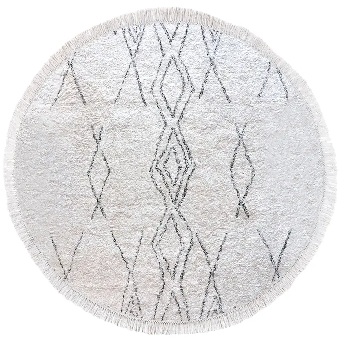 Tapis Crimble Ivoire/charbon Diamtre 160