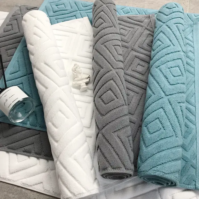 Inyahome-Tapis de serviette en coton blanc pour hôtel de luxe