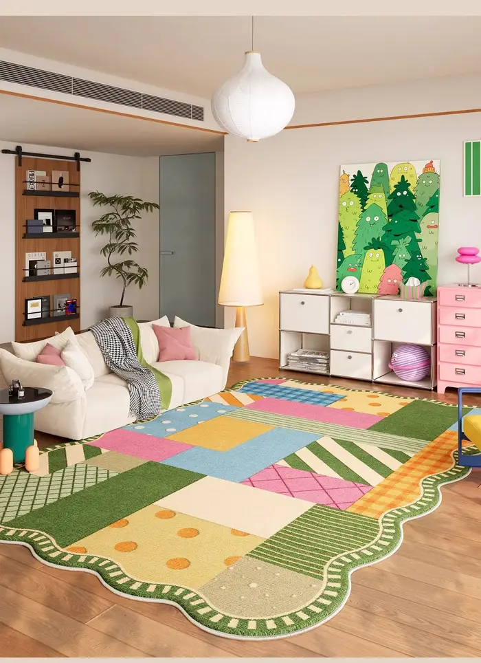 Tapis de salon abstrait motif Dopamine
