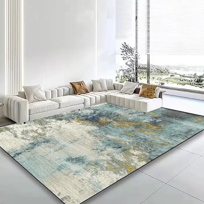 Grand tapis de style nordique antidérapant pour salon, décoration, tapis de zone de canapé, facile à