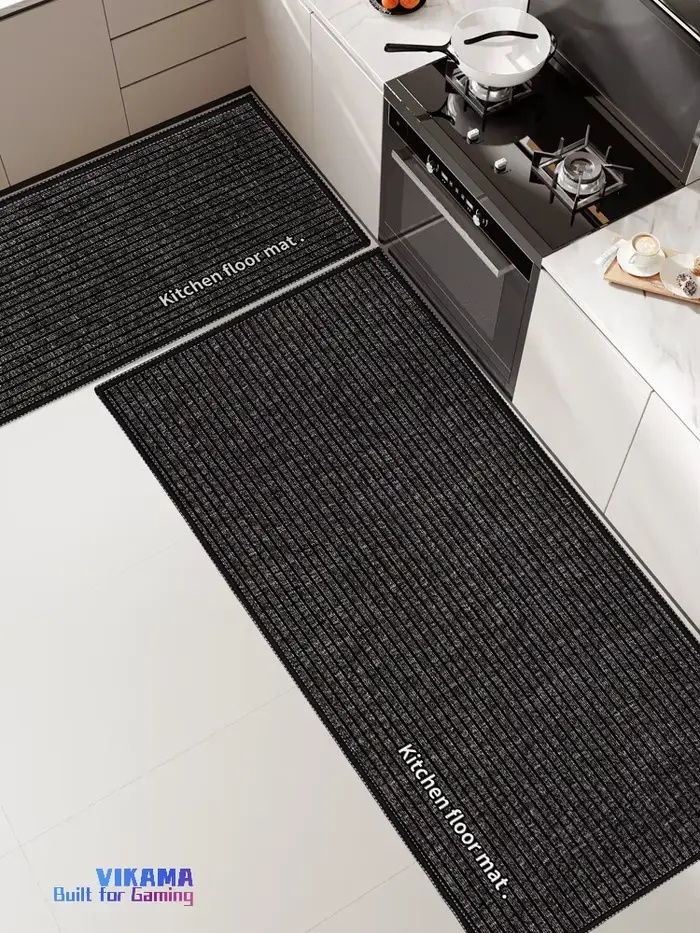 VIKAMA 2PC ensemble de tapis de cuisine antidérapant absorbant facile à nettoyer