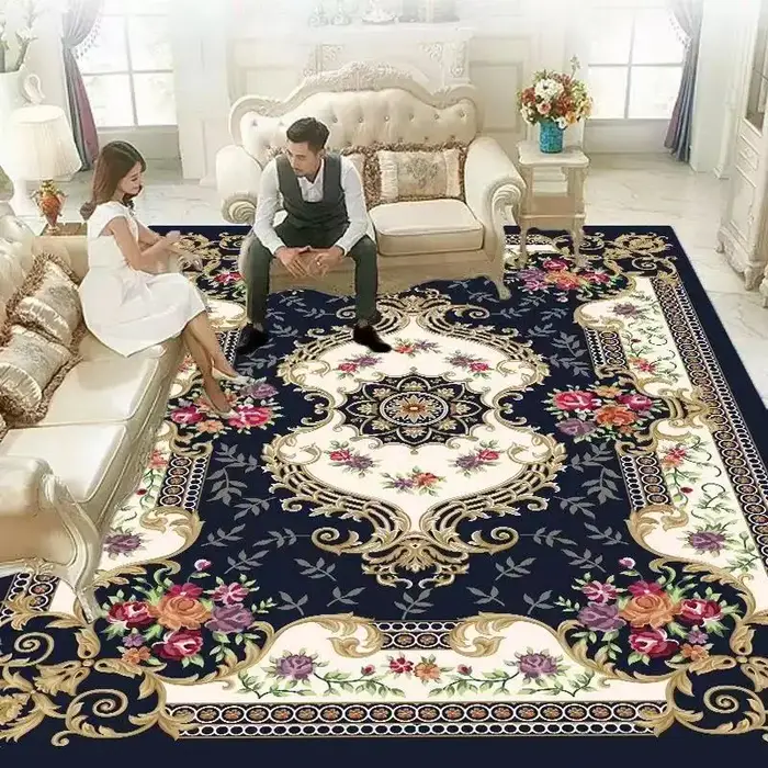 Tapis persan rétro pour la décoration de la maison, style européen, tapis de salon, côté canapé, grande surface, lea, porte d'entrée, Everakroom, polymères de sol