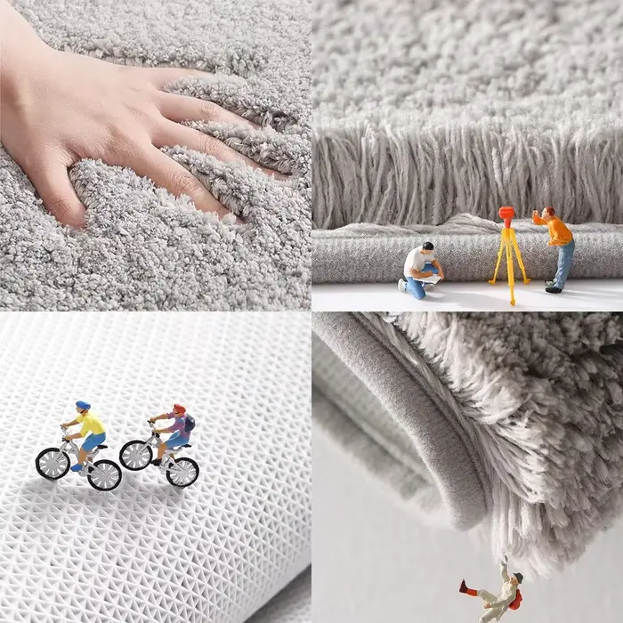 Tapis de salle de bain doux et moelleux en peluche épais