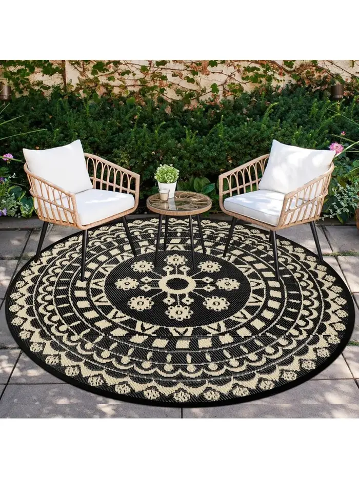 Tapis d'extérieur rond pour Patio