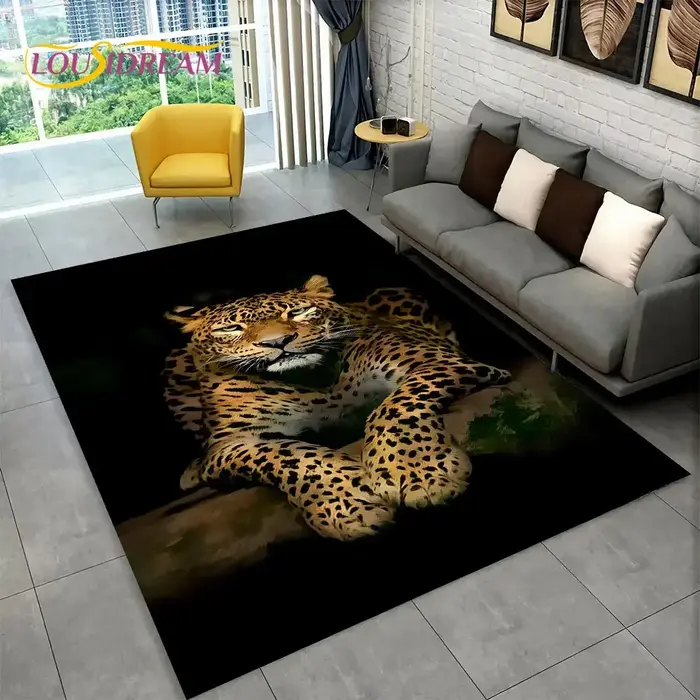 Tapis 3D tigre léopard guépard Lion loup