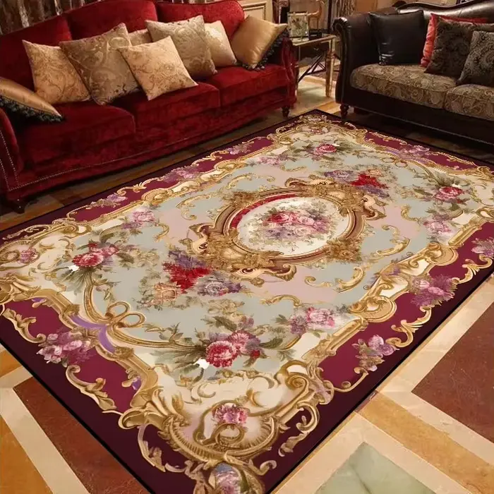 Tapis floraux européens pour canapés de salon