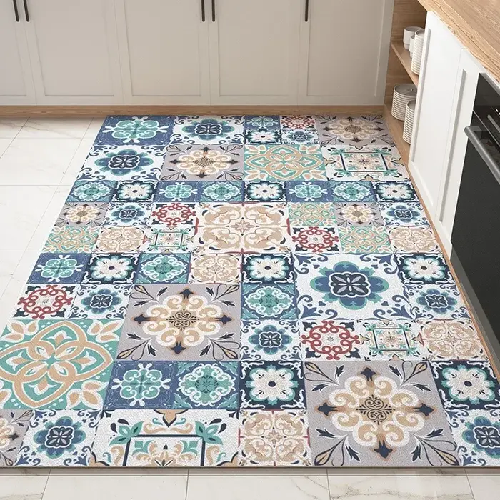 Tapis De cuisine antidérapants tapis De cuisine en vinyle tapis De sol imperméable pour cuisine déco