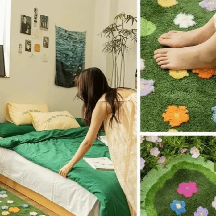 Tapis confortable en imitation cachemire irrégulier