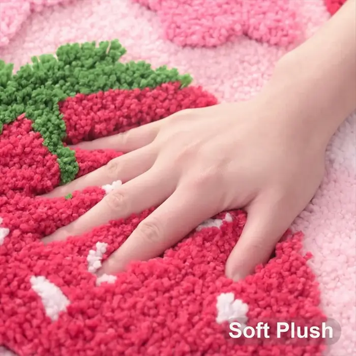 Tapis de salle de bain rose exquis