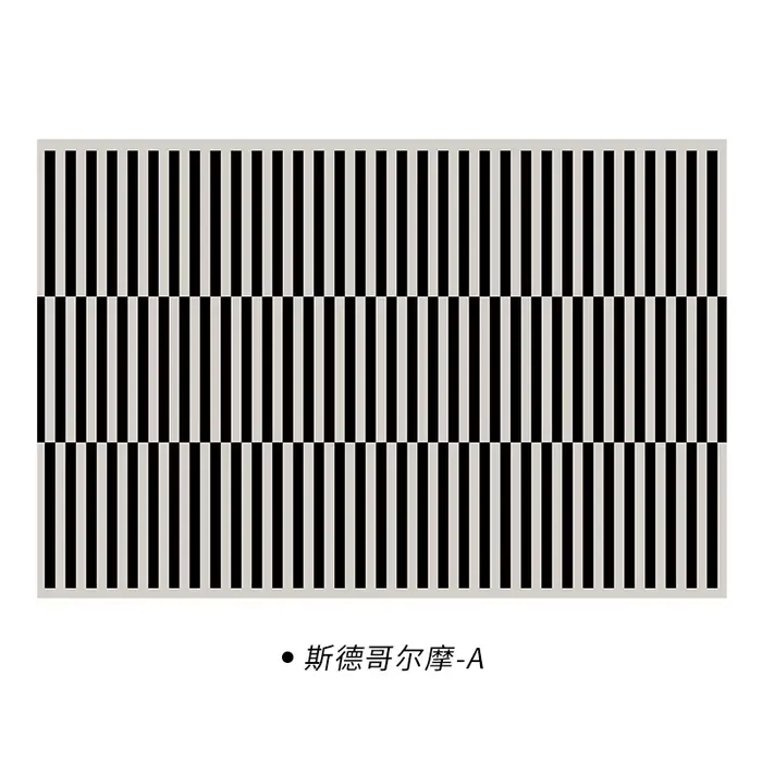 Tapis de luxe léger pour chambre à coucher, Plaid noir et blanc, décoration de salon, moelleux et do