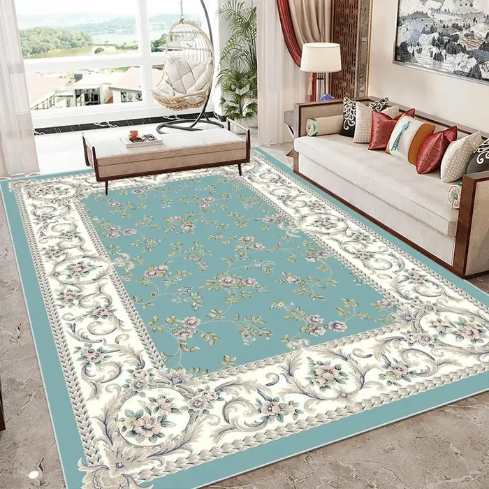 Grand tapis de salon de luxe de Style européen, doux, grande surface, décoration de sol de maison, c