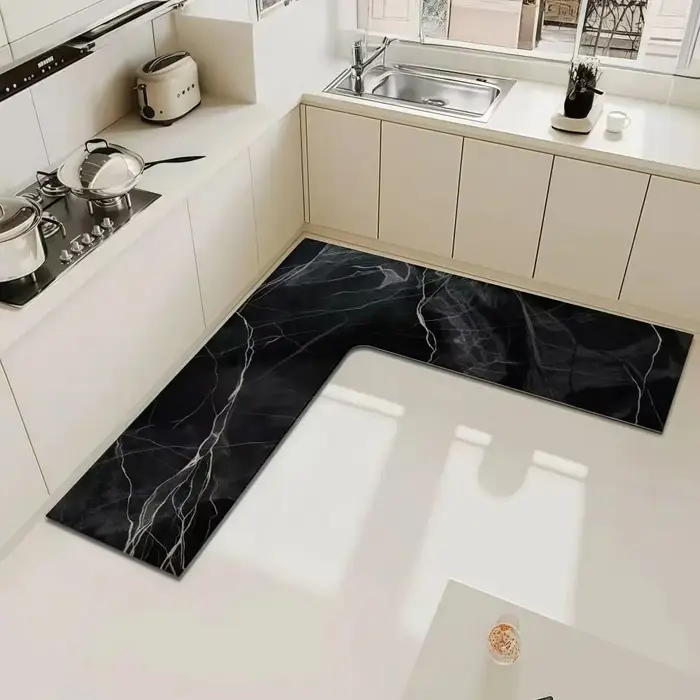 Tapis d'angle de cuisine de luxe en forme de L