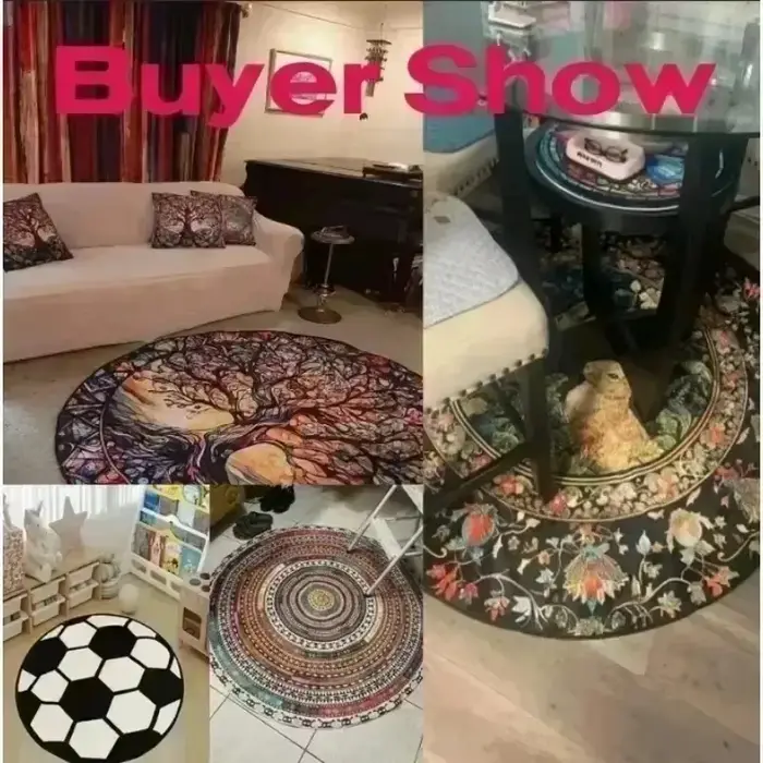 Tapis rond imprimé lune