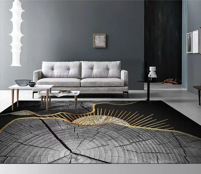 Tapis non pelucheux lavables, style simple, moderne, salon, décoration d'intérieur, chambre à coucher, chevet, sol, porte d'entrée, polymères