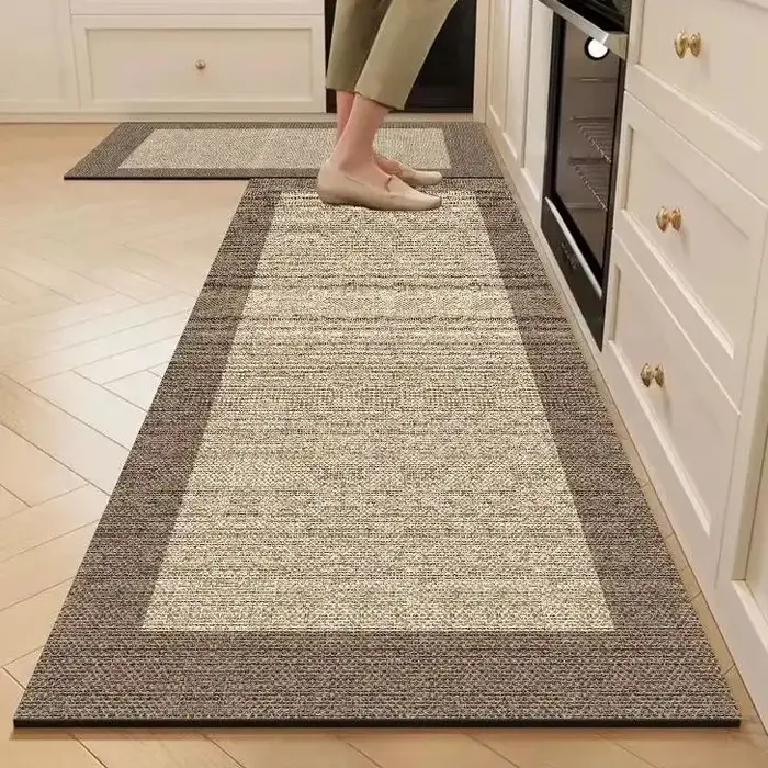 Tapis de cuisine géométrique abstrait de luxe léger