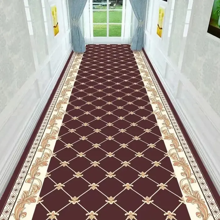 Tapis de couloir long européen, coureur de luxe, classique, hôtel, couloir, allée de maison, non ald